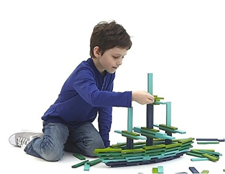 Wooden Building Blocks Cool Colors 100 Pieces SALE Carousel 11