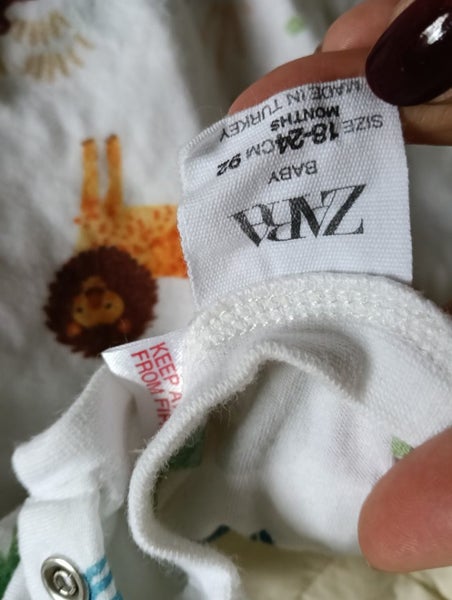 Zara baby jungle animals white top 18-24m Carousel 2
