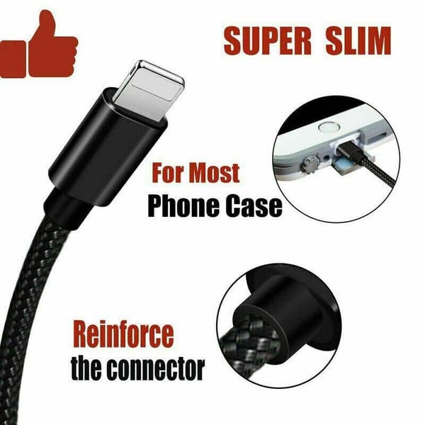Compatible For iPhone 14 13 12 11 7 X 8 6 iPad USB Charging Phone Cable Data ... Carousel 7
