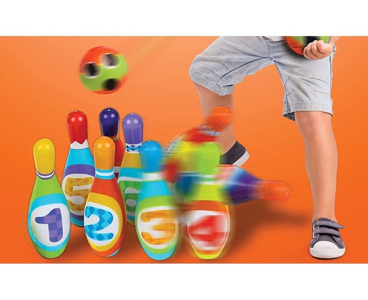 Kids Bowling Set - with 10 Bowling Pins & 2 Balls - Educational Early Develop Carousel 7