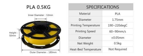 3D Printer Filament PLA 0.5kg- Black Carousel 2