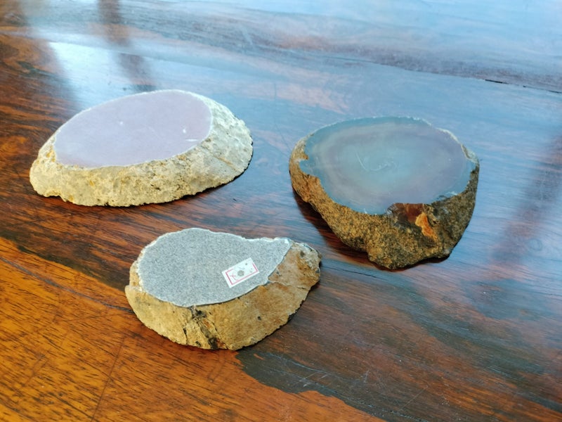 Three Polished Geodes Carousel 9