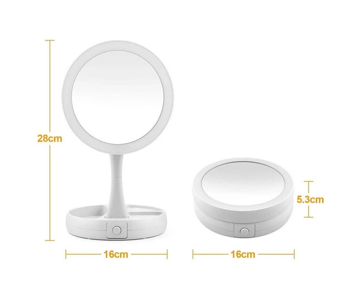 Portable 10x Magnifying USB Makeup Cosmetic Beauty Mirror with LED Light Trav Carousel 10
