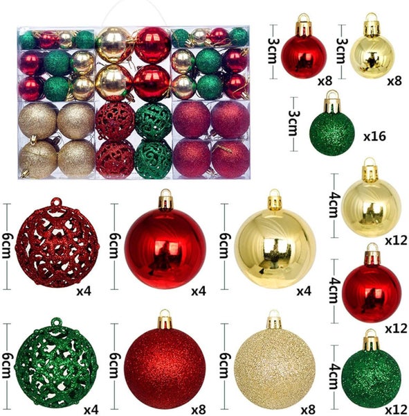 Christmas Ornaments 100Pcs Shatterproof Christmas Pendant Baubles A One Size Carousel 2