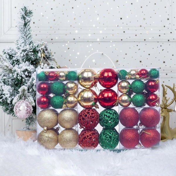 Christmas Ornaments 100Pcs Shatterproof Christmas Pendant Baubles A One Size Carousel 1