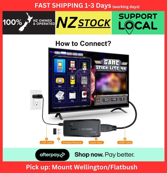 Plug n Play 4K HDMI 64GB, M8 Retro Game Console TV, Wireles Game Stick 20k+ Game Carousel 1