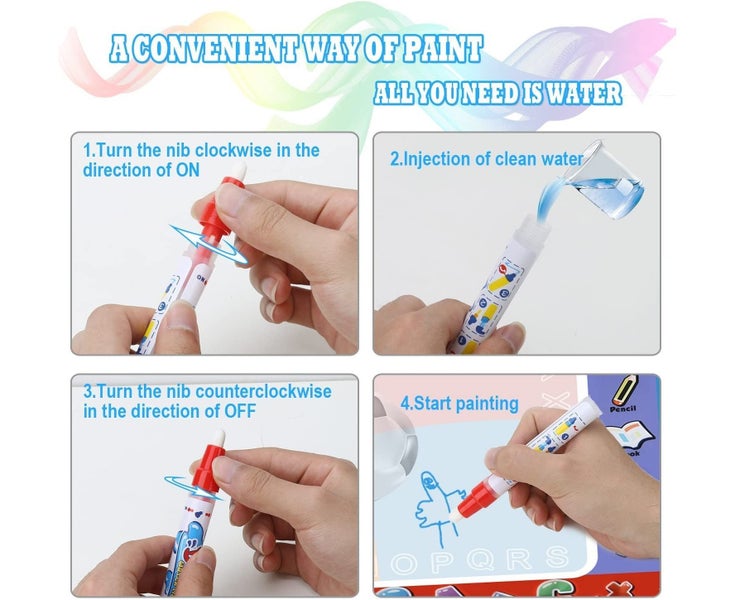 Water Doodle Mat - Large Magic Water Drawing Mat with Magic Pens Carousel 5