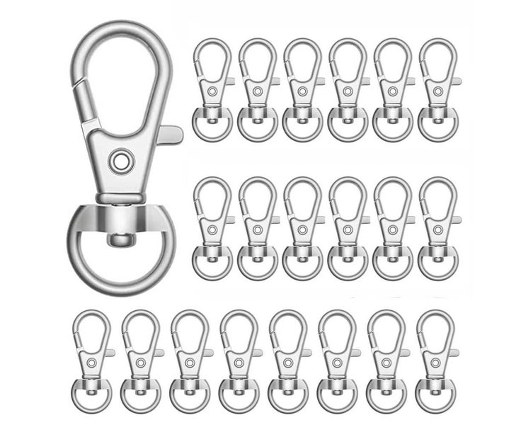 20PCS Swivel Lobster Clasp Clips Hook Alloy Key Ring Split Keychain Durable D Carousel 1