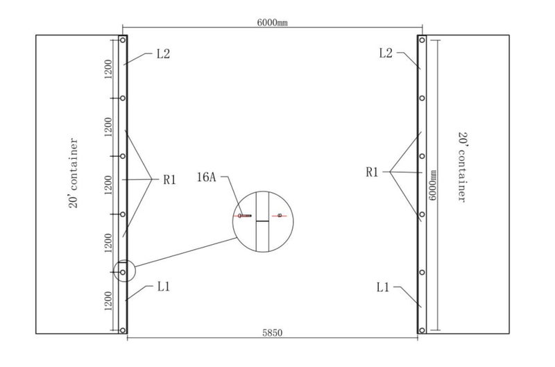 C2020H Container Shelter - Including Full End Wall (6m x 6m)63766966772737111