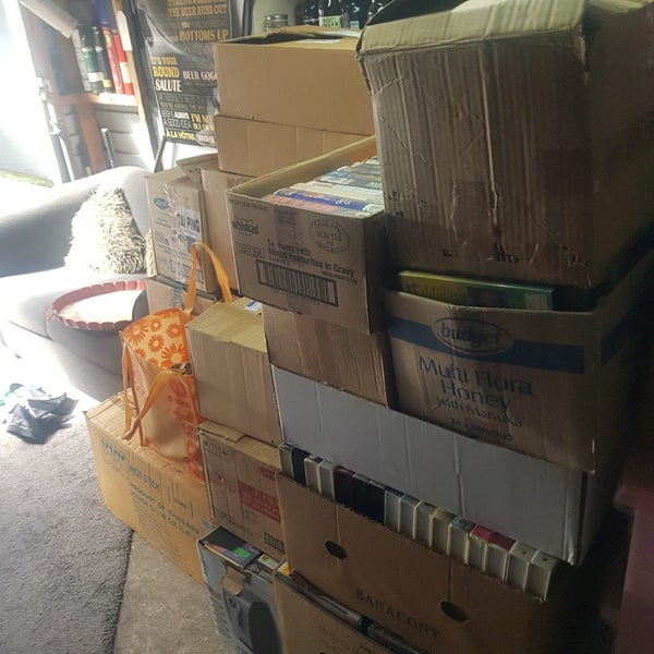 Boxes, boxes and boxes of VHS tapes. Assortment of genres from horrors to comedy Carousel 2