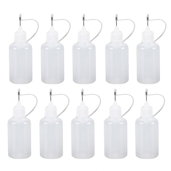 10PCS 30ml Needle Tip Applicator Bottle Clear Glue Dropper Dispenser Bottle T Carousel 1