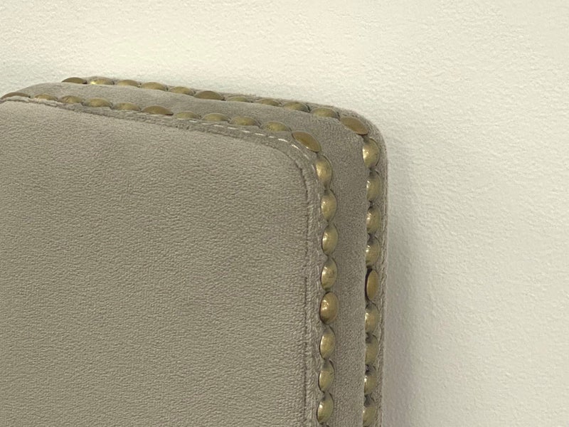 Queen Bed Gas Lift Storage Beige/Grey Velvet Carousel 2