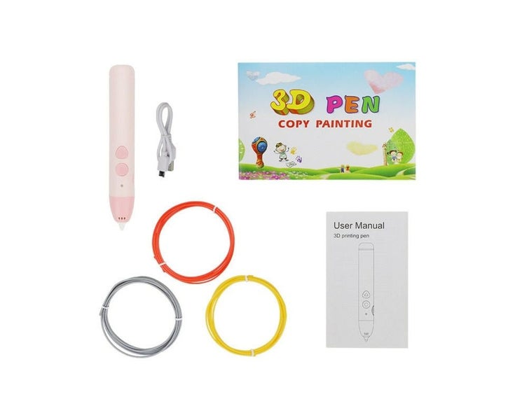 3D Printing Pen Child Safe Low Temperature with 3 Colors of PCL Filament-Pink Carousel 2