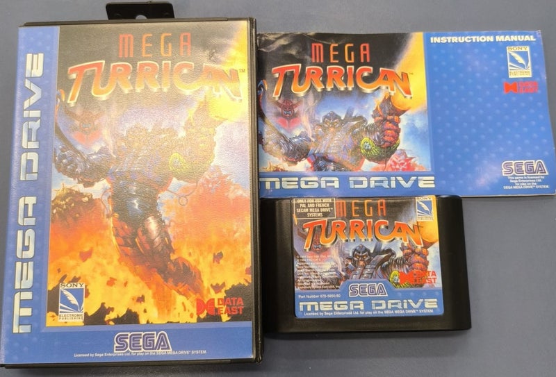 Mega Turrican Sega Mega Drive SMD Very Nice Condition Complete Carousel 1