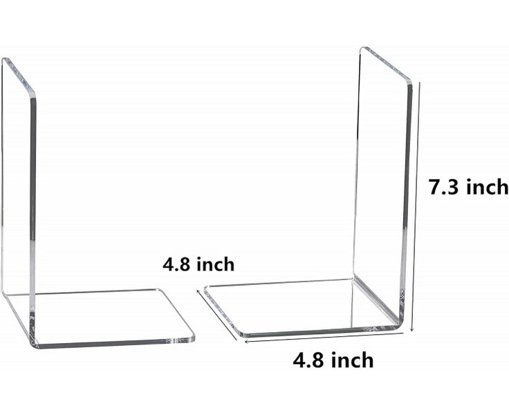 4 Pieces Bookends,Clear Acrylic Bookends for Shelves,Heavy Duty Book Ends and Carousel 2