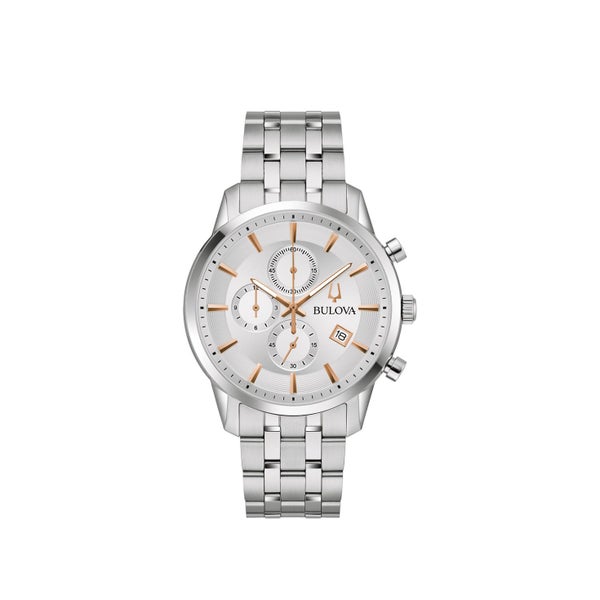 Bulova Sutton Chronograph Silver Tone Dial Carousel 1