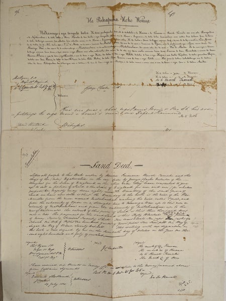 HE PUKAPUKA HOKO WENUA - Original Land Deed sale of Auckland - 29 July 1841 Carousel 2