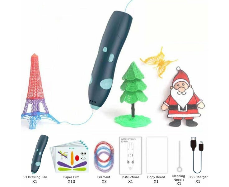 3D Printing Pen Set Doodle Printer Drawing Pen with 3 Rolls Filaments Christm Carousel 2