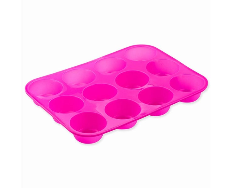 Large Muffin Tray Silicone Muffin Pan,Non-Stick Muffin Cupcake Tin,Red Carousel 1