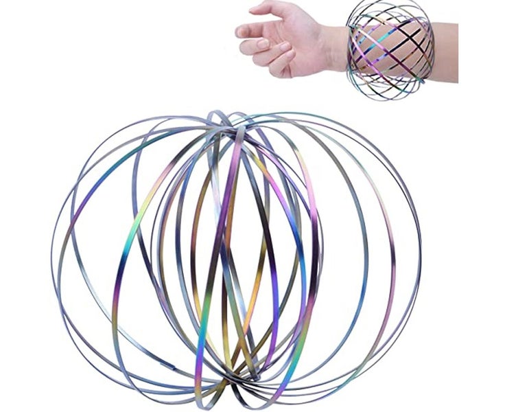 1 Piece Stainless Steel Arm Band Toy 3D Magic Flow Ring Interactive Kinetic S Carousel 1