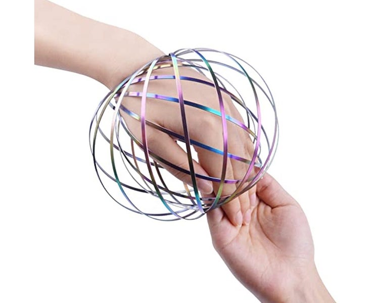 1 Piece Stainless Steel Arm Band Toy 3D Magic Flow Ring Interactive Kinetic S Carousel 4