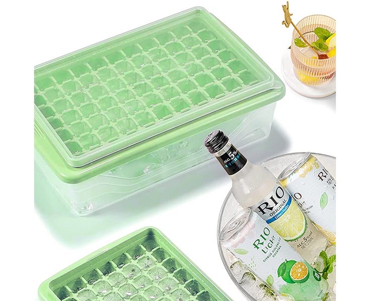 Small Ice Cube Tray with Lid and Bin,Comes with Ice Cube Bin,Scoop and Cover, Carousel 6
