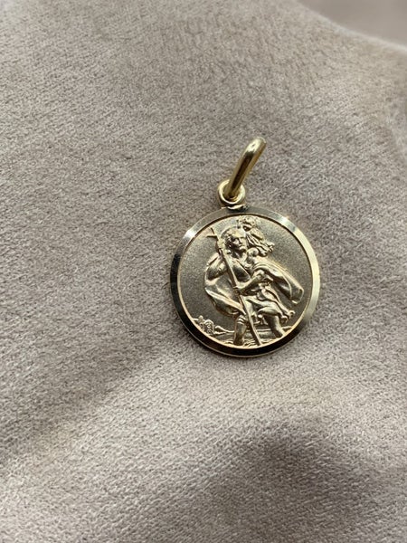 "SWEET GIFT" 9ct Gold St Christopher Pendant Charm *THE PERFECT GIFT* Carousel 1