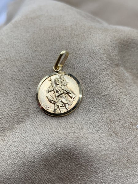 "SWEET GIFT" 9ct Gold St Christopher Pendant Charm *THE PERFECT GIFT* Carousel 2