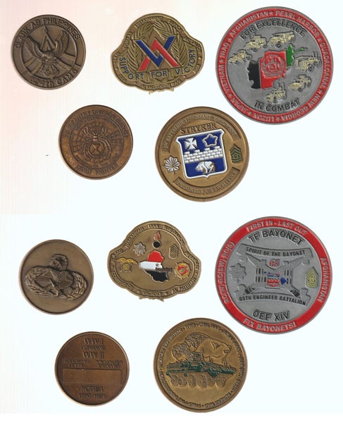 Assorted US Challenge Coins - 5 Different Units / Services Carousel 1