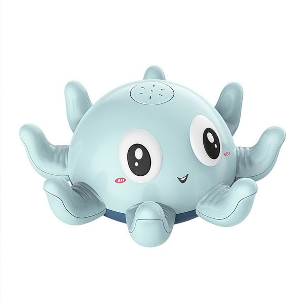 Light Up Octopus Sprinkler Baby Bath Toy Fountain Water Toy-Blue Carousel 1