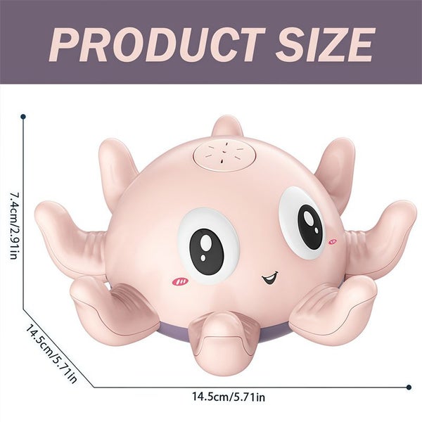 Light Up Octopus Sprinkler Baby Bath Toy Fountain Water Toy-Pink Carousel 2