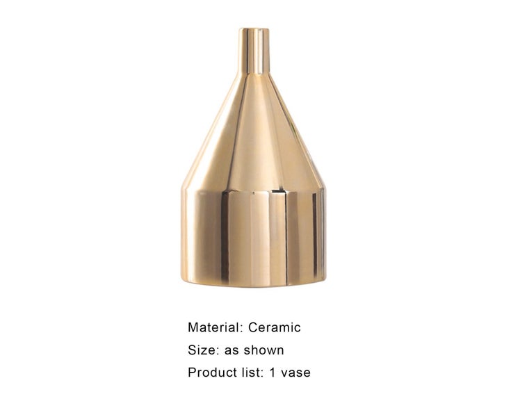 Ceramic Vase Elegant Design Tall Electroplate Gold Color Modern Simplicity Fl Carousel 4