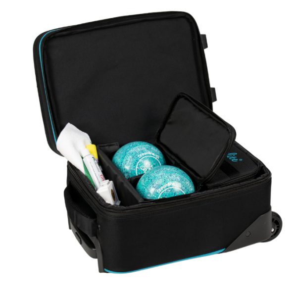 Henselite HT655 Lawn Bowls Bag - Black/Grey/Aqua Carousel 4