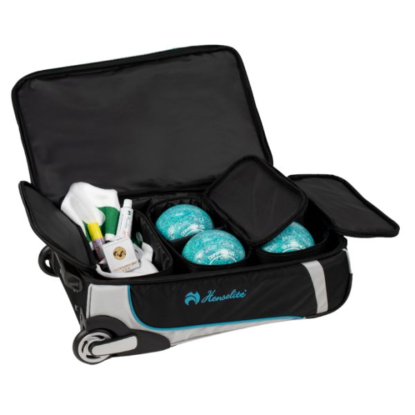 Henselite Pro Trolley Series III Lawn Bowls Bag - Black/Grey/Lime Carousel 3