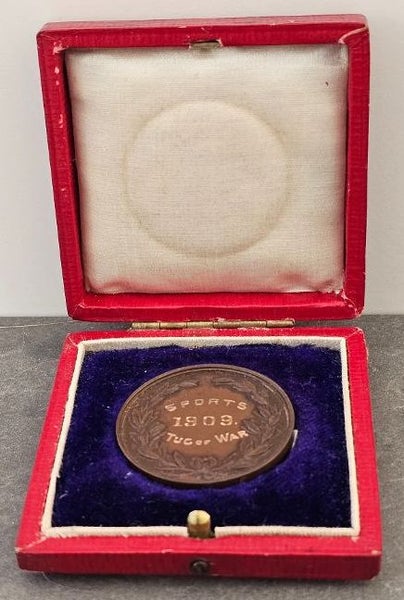 1909 H.M.S. Conway "Sports - Tug of War" Bronze Medal. Carousel 1