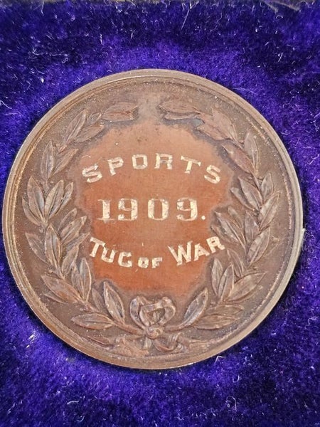 1909 H.M.S. Conway "Sports - Tug of War" Bronze Medal. Carousel 2