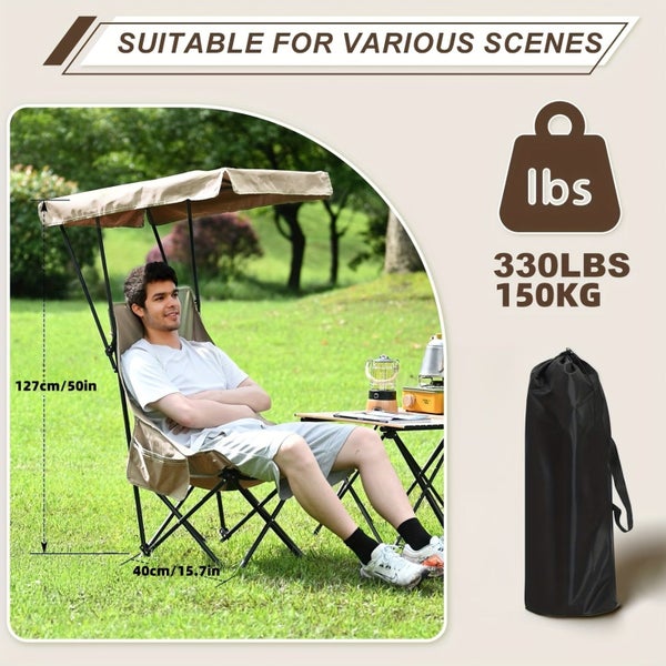 NNETM Foldable Camping Chair with Sunshade Carousel 5