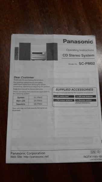 PANASONIC CD STERIO SYSTEM SC-PM02 +BOOK Carousel 2