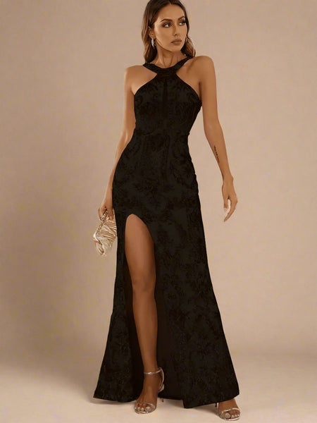 Adalynn sequin black ball gown with split s12-14 Express NZ wide64531074597506110