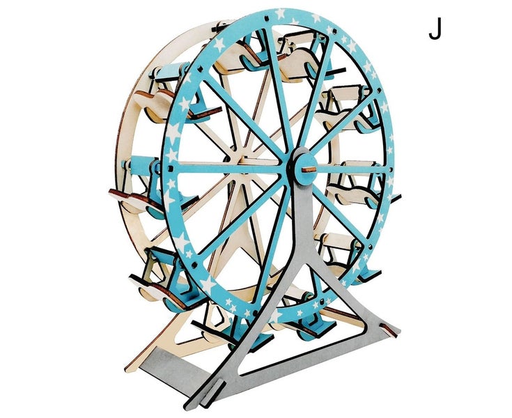 Kids Children Mini Cabin House Sky Wheel Model 3D Jigsaw Puzzle Game DIY Toy- Carousel 1