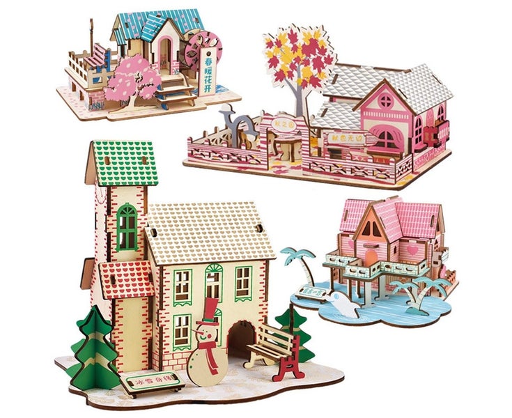 Kids Children Mini Cabin House Sky Wheel Model 3D Jigsaw Puzzle Game DIY Toy- Carousel 2
