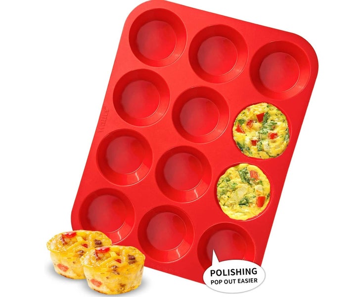 12-Cup Jumbo Silicone Cupcake Pan, Non-Stick Silicone, Perfect for Egg Muffin Carousel 1