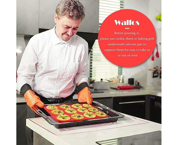 12-Cup Jumbo Silicone Cupcake Pan, Non-Stick Silicone, Perfect for Egg Muffin Carousel 6