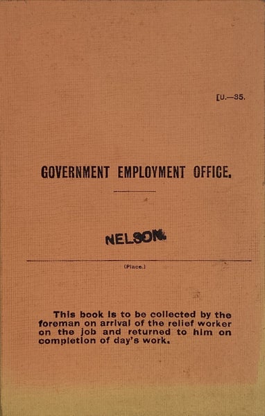 GOVERNMENT EMPLOYMENT OFFICE: Employment Booklet, Nelson 1932 Carousel 1