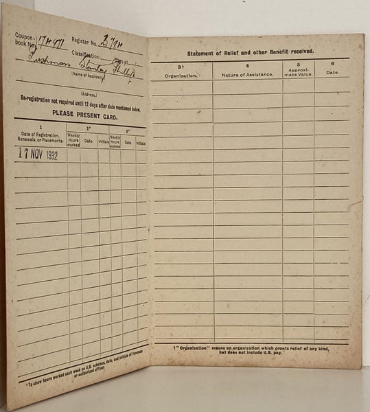 GOVERNMENT EMPLOYMENT OFFICE: Employment Booklet, Nelson 1932 Carousel 4