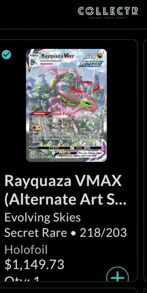 {Open To Offers} Rayquaza VMAX 218/203 evolving skies pokemon Carousel 8