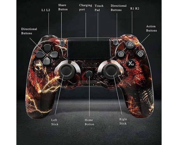 Wireless Controller for PS4 Game Controller Compatible with PS4/PS4 Slim/PS4 Carousel 6
