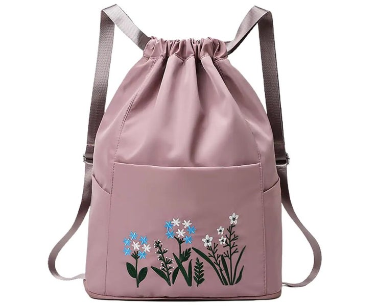 Travel Drawstring Bag Backpack Deep Pink Carousel 1
