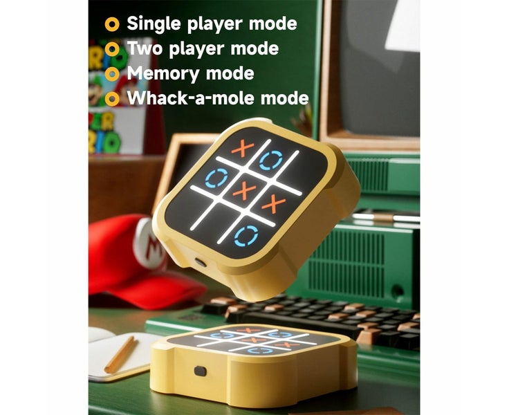Tic Tac Toe Bolt Game,Electronic 4-in-1 Handheld Puzzle Game Console,Portable Carousel 2