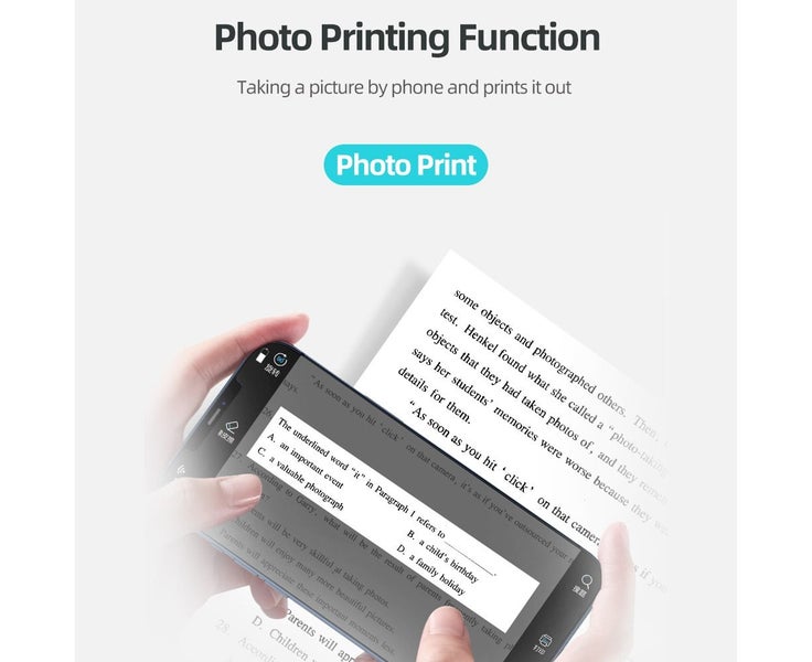 Portable Pocket-size Printer Wireless BT Thermal Printer Simple Operation Sup Carousel 6